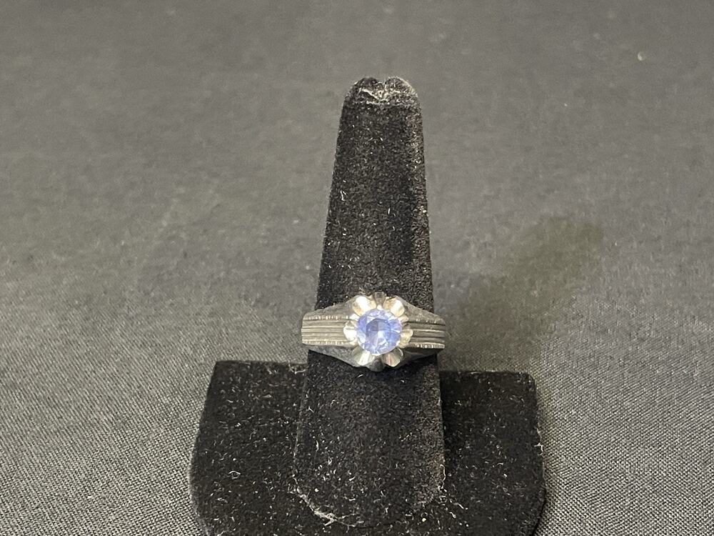 Joseph Esposito ESPO Signed Vintage Sterling Men's Blue Gemstone Ring Size 9